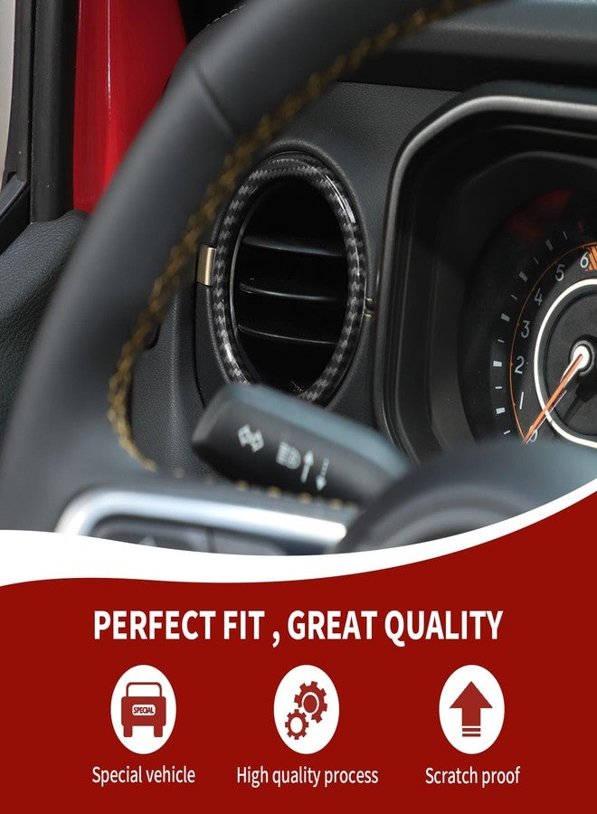 RAZPOY JL Dash Air Vent Trim, Dashboard Air Conditioner Outlet Vent Ring Cover Compatible with 2024 Jeep Wrangler JL JLU & Gladiator JT Interior Accessories, ABS Carbon Fiber - Image 4